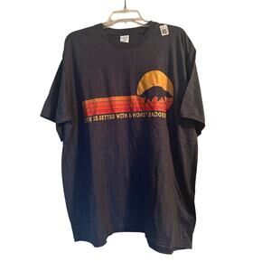 NWOT Port and Company Men's Dark Gray Short Sleeve T Shirt Honey Badger Sz 2XL